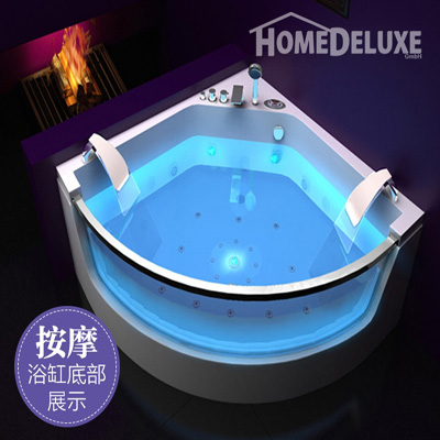 homedeluxe 浴缸双人情侣浴缸三角扇形独立亚克力冲浪按摩1.4米